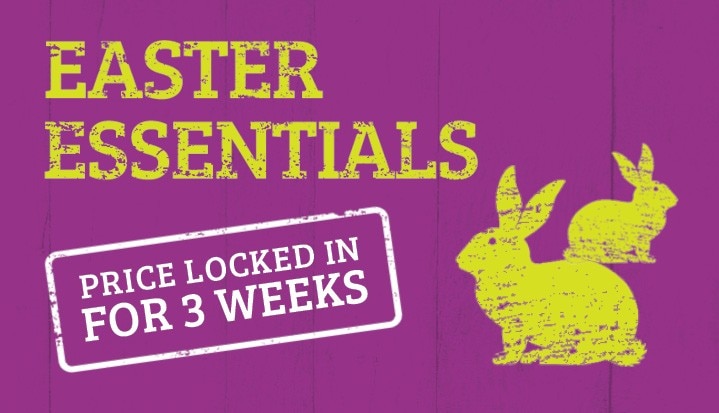 Easter essentials. Price locked in for 3 weeks.