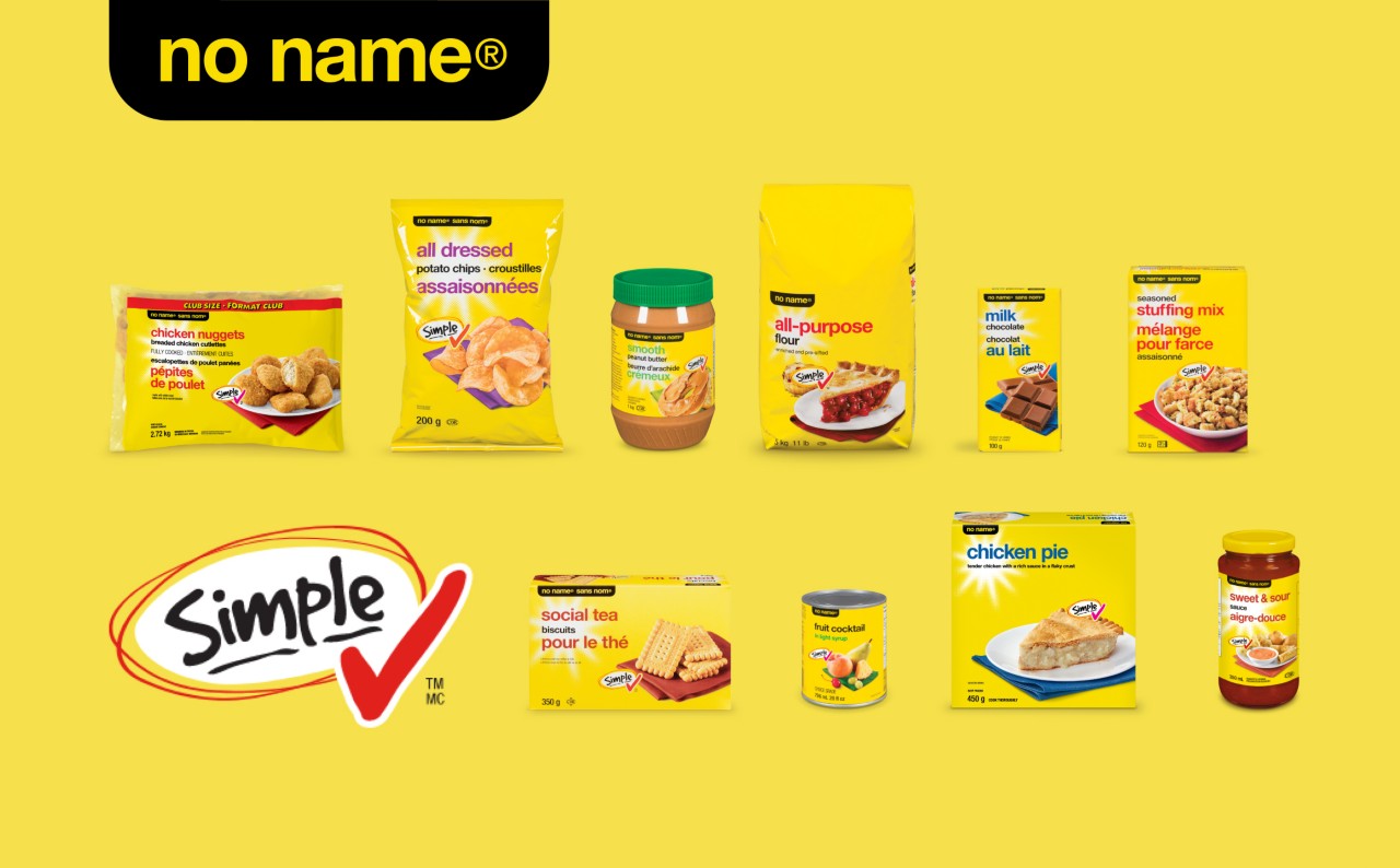 assortment of no name brand products and the Simple Check logo