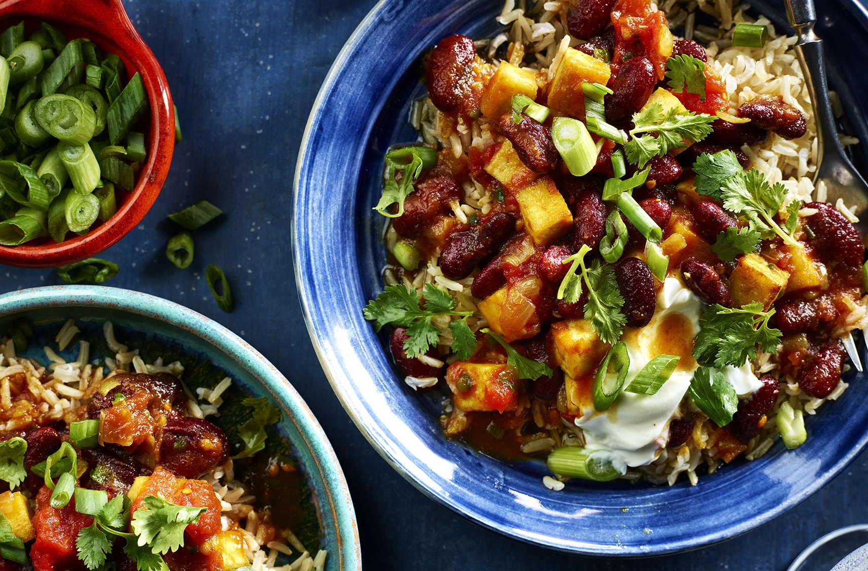 Red Kidney Bean Tofu Curry with Brown Basmati Rice
