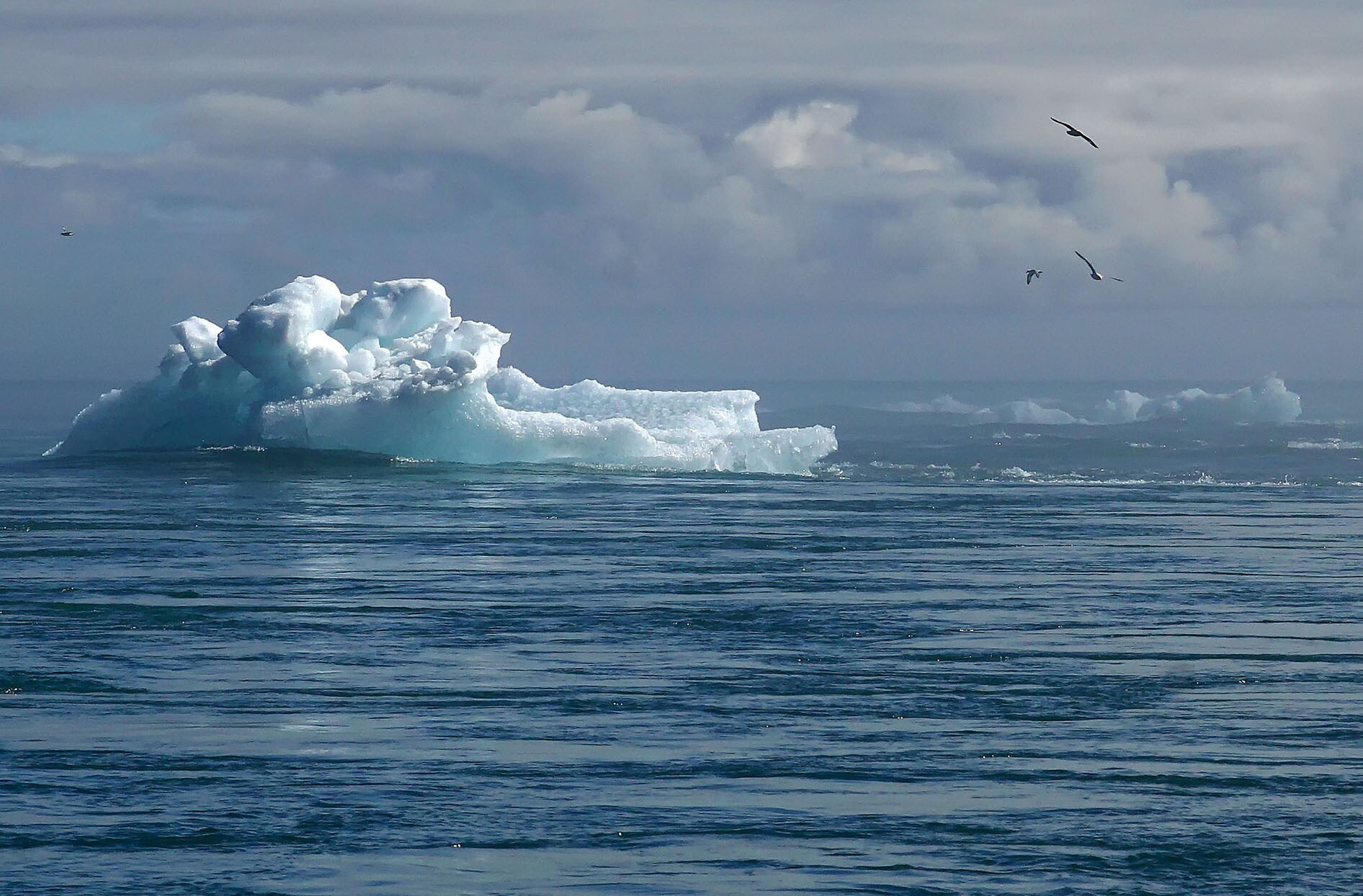 A photo of an iceberg melting.