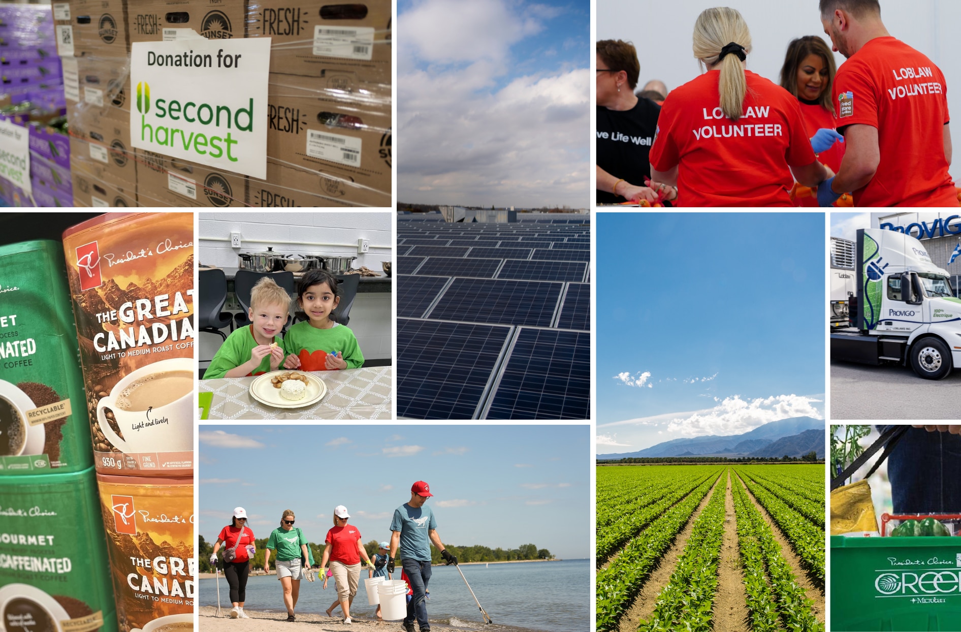 A collage of images representing different areas of our sustainability journey.