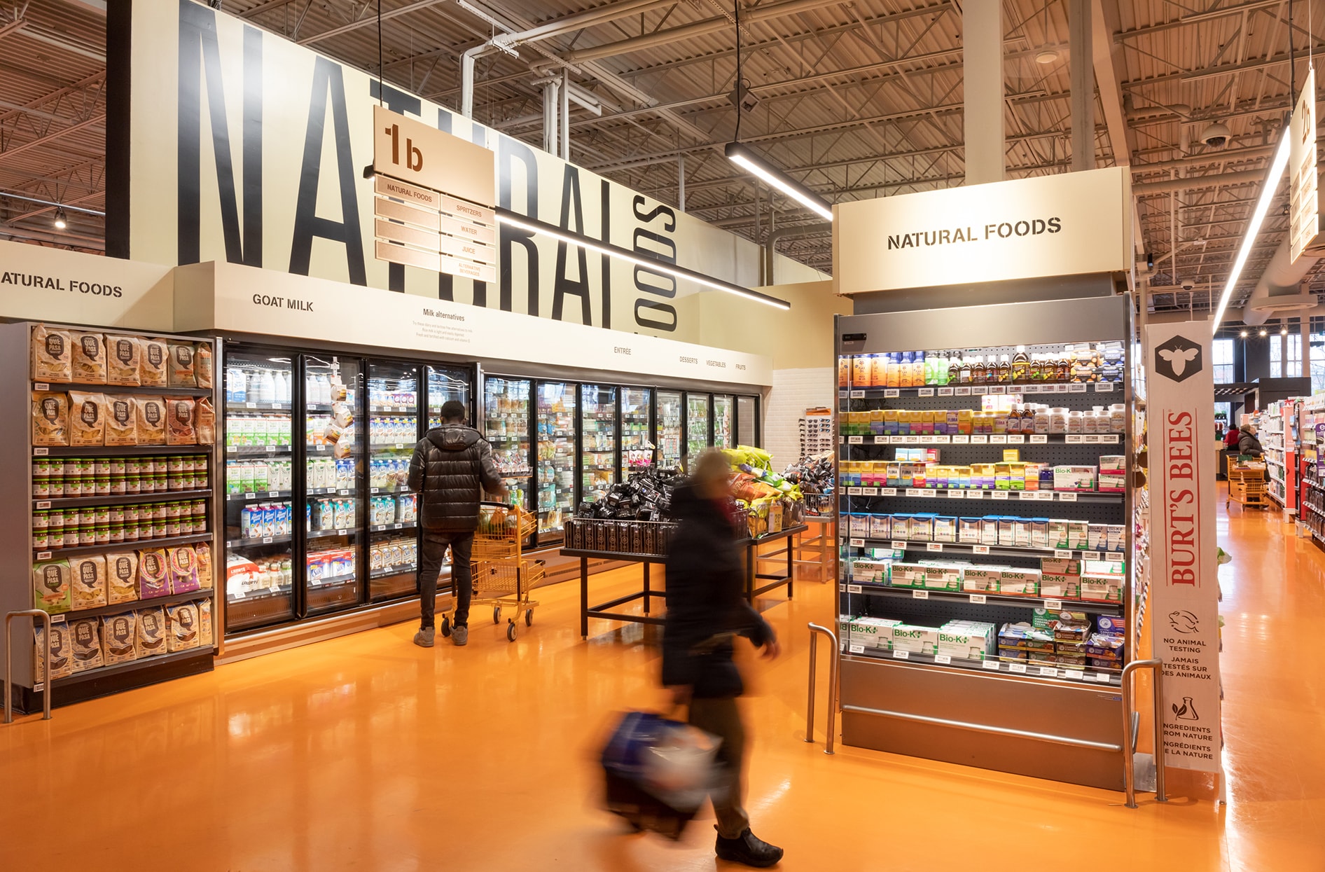 Blurred out customers shopping inside one of our Loblaws stores. 