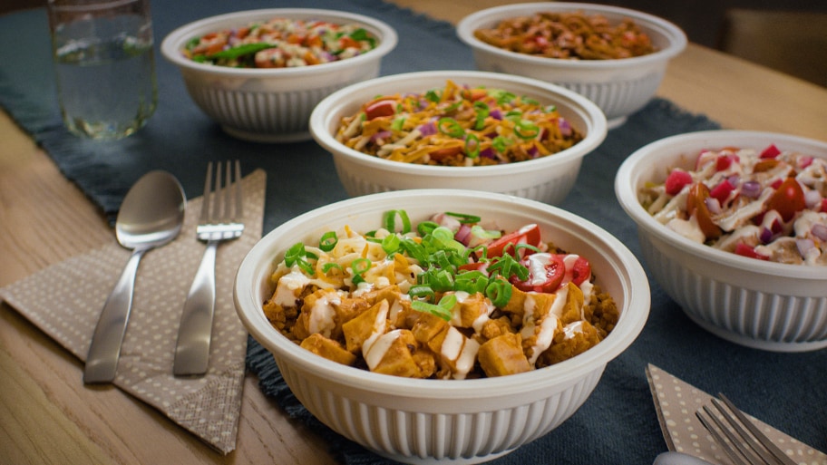 A photo of the different HMR bowls on a table. 
