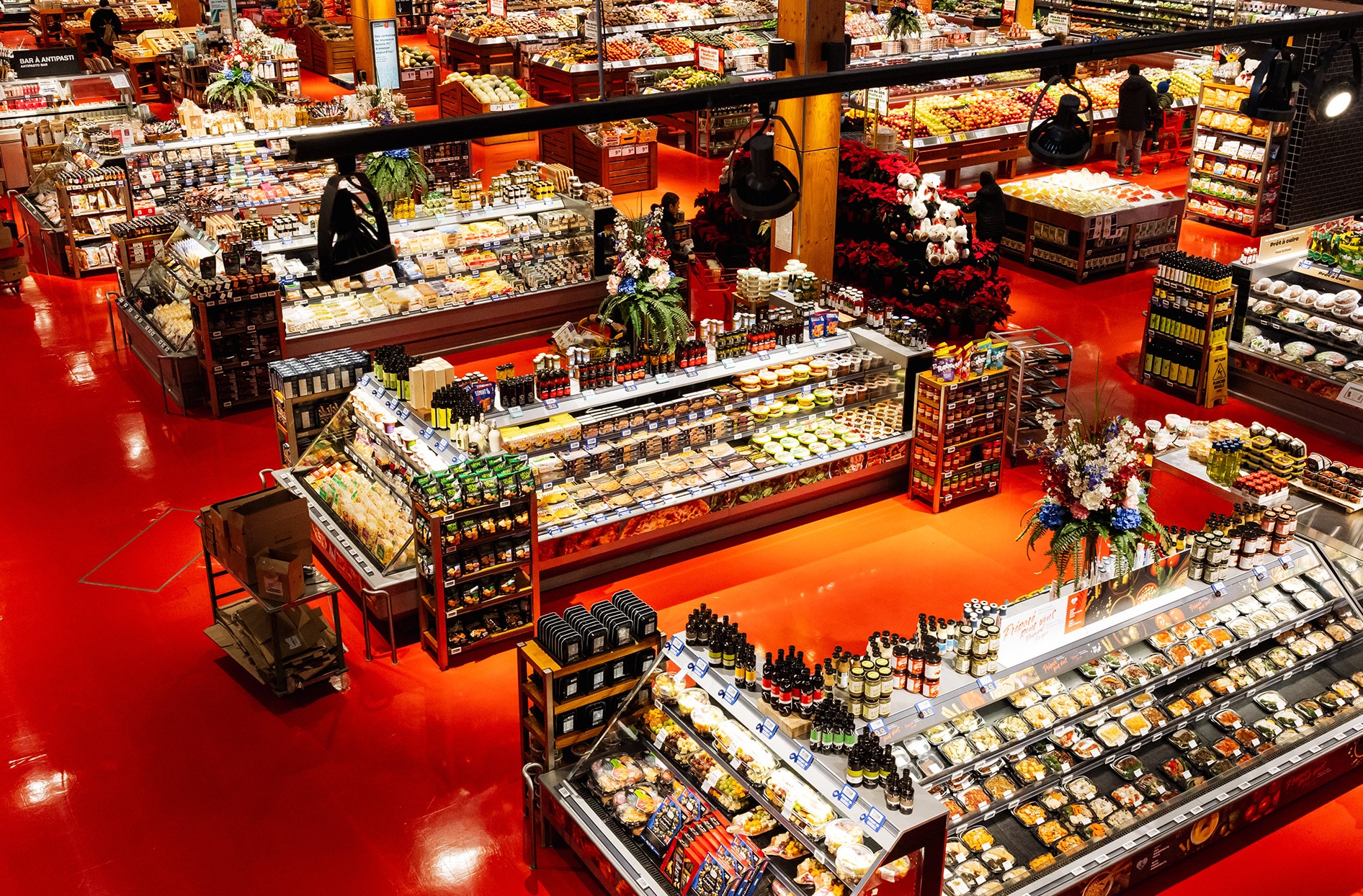 An aerial view inside of a Loblaw store.