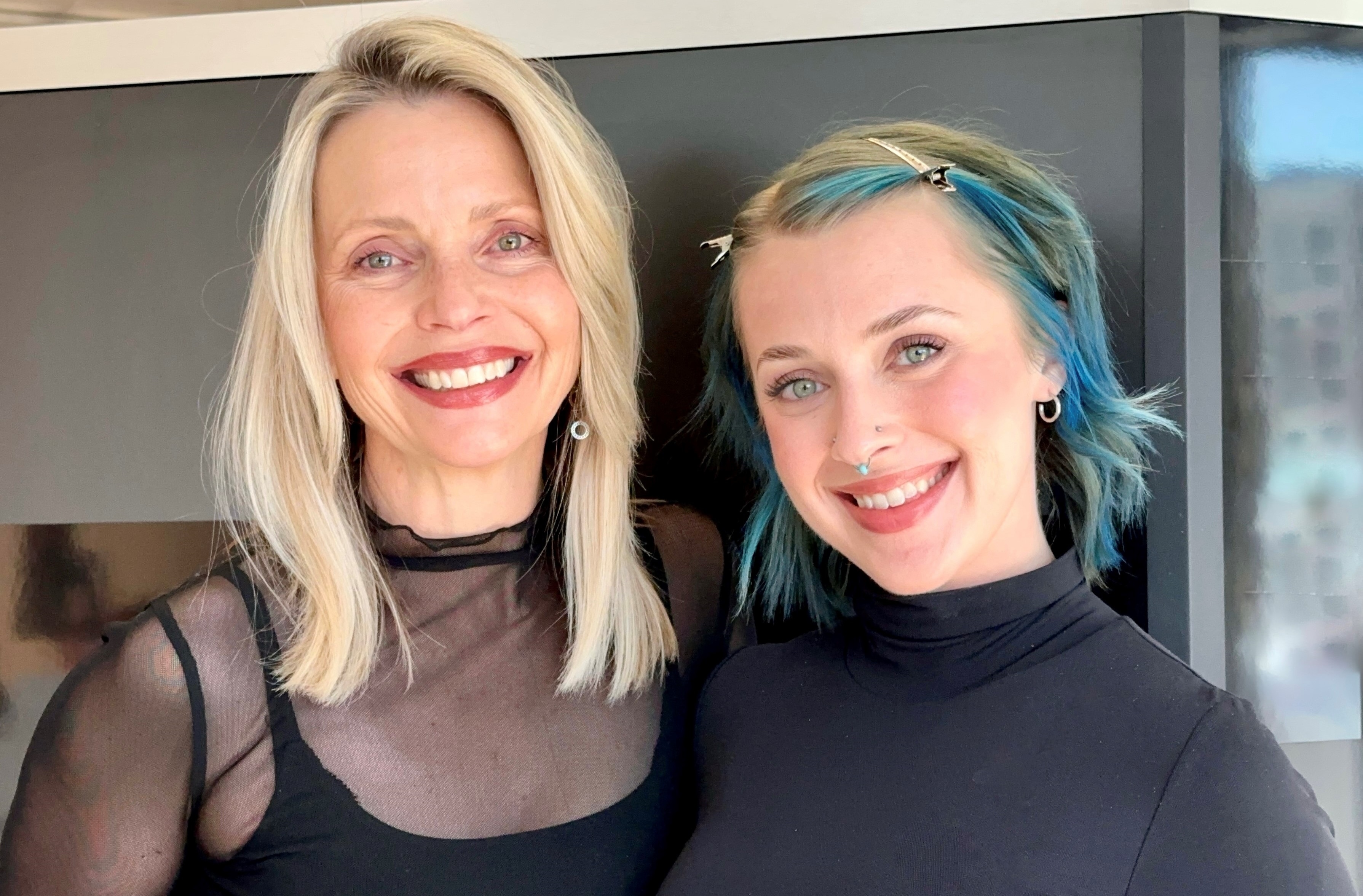 Carrie and Calen smiling together