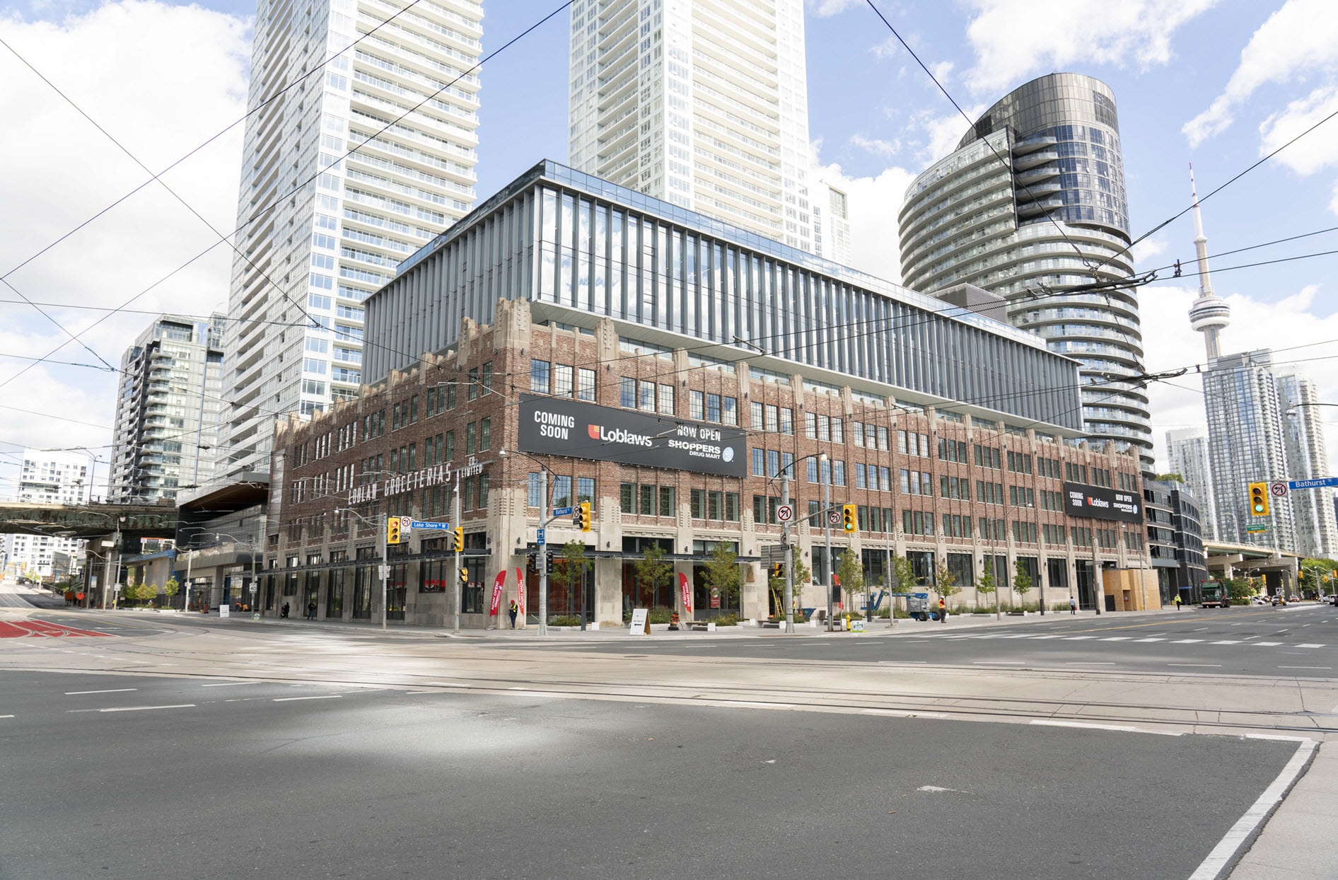 The newly-restored West Block building that once housed the first Loblaws warehouse  