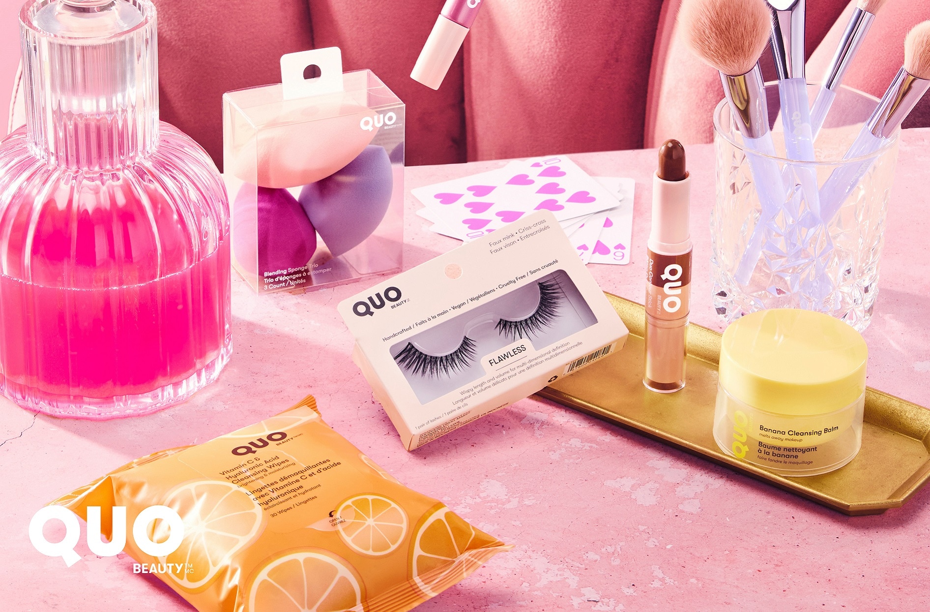 A snapshot of a few Quo Beauty products. 