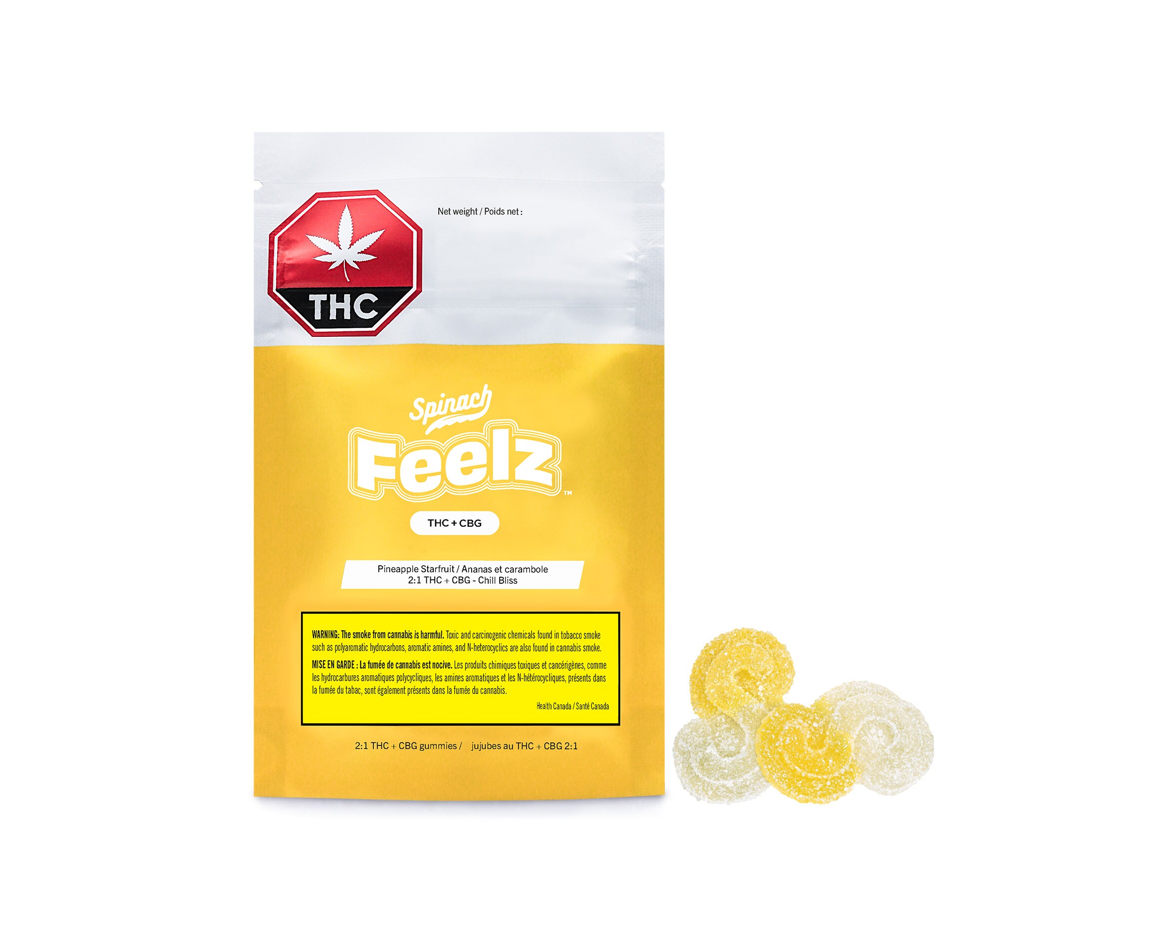 FEELZ FEELZ Pineapple Starfruit CBG+THC Gummies