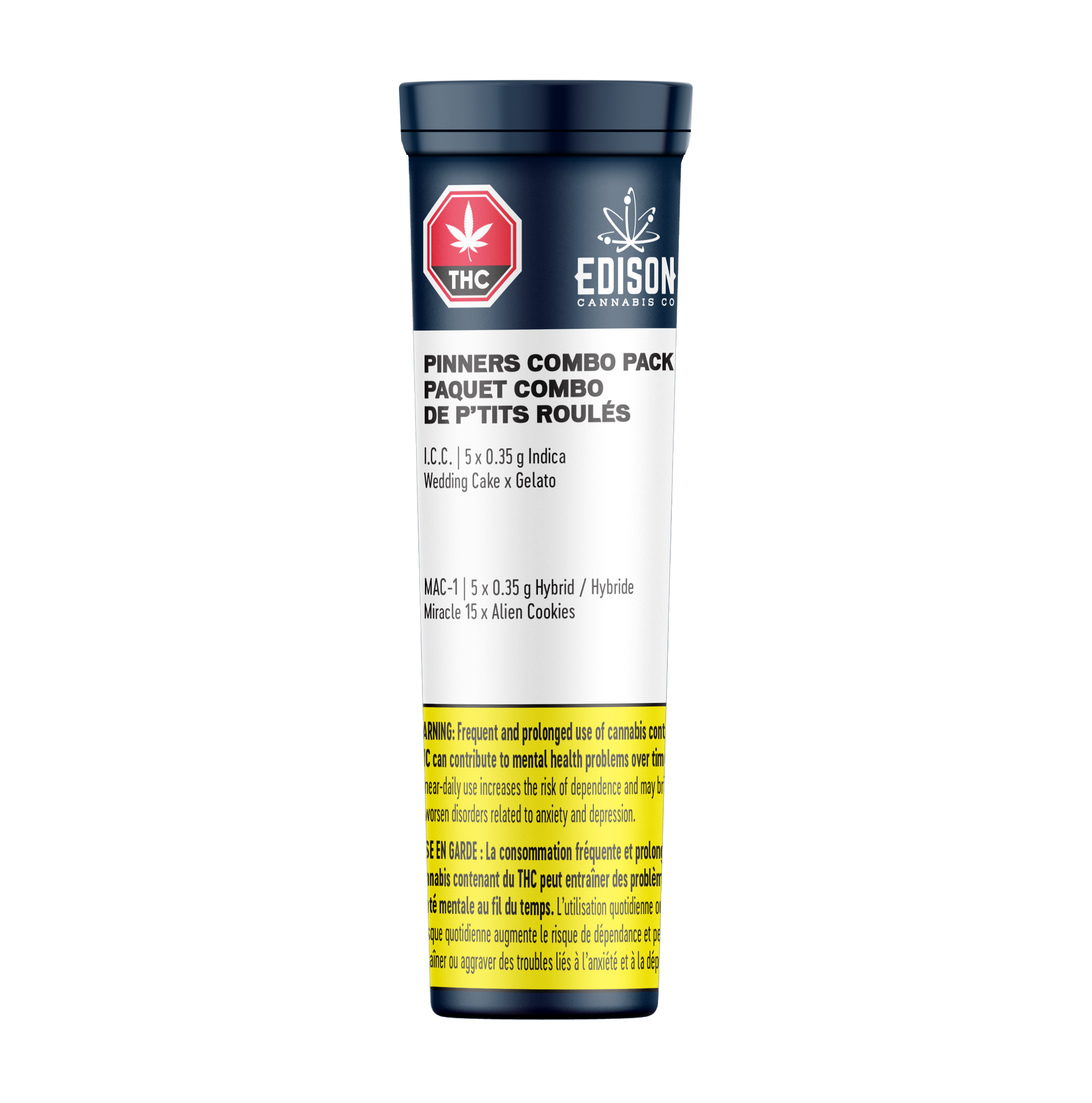 Edison Edison Pinners Combo Pack I.C.C. + Mac-1 Pre-Rolls (THC 180 ~ 240 mg_g)