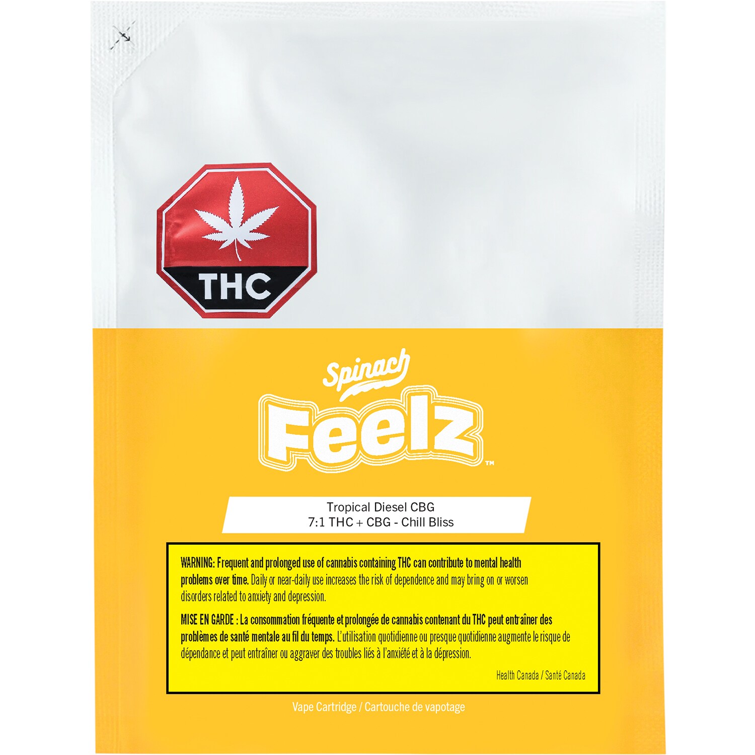 FEELZ FEELZ Tropical Diesel CBG+THC 1g Vape Cartridge