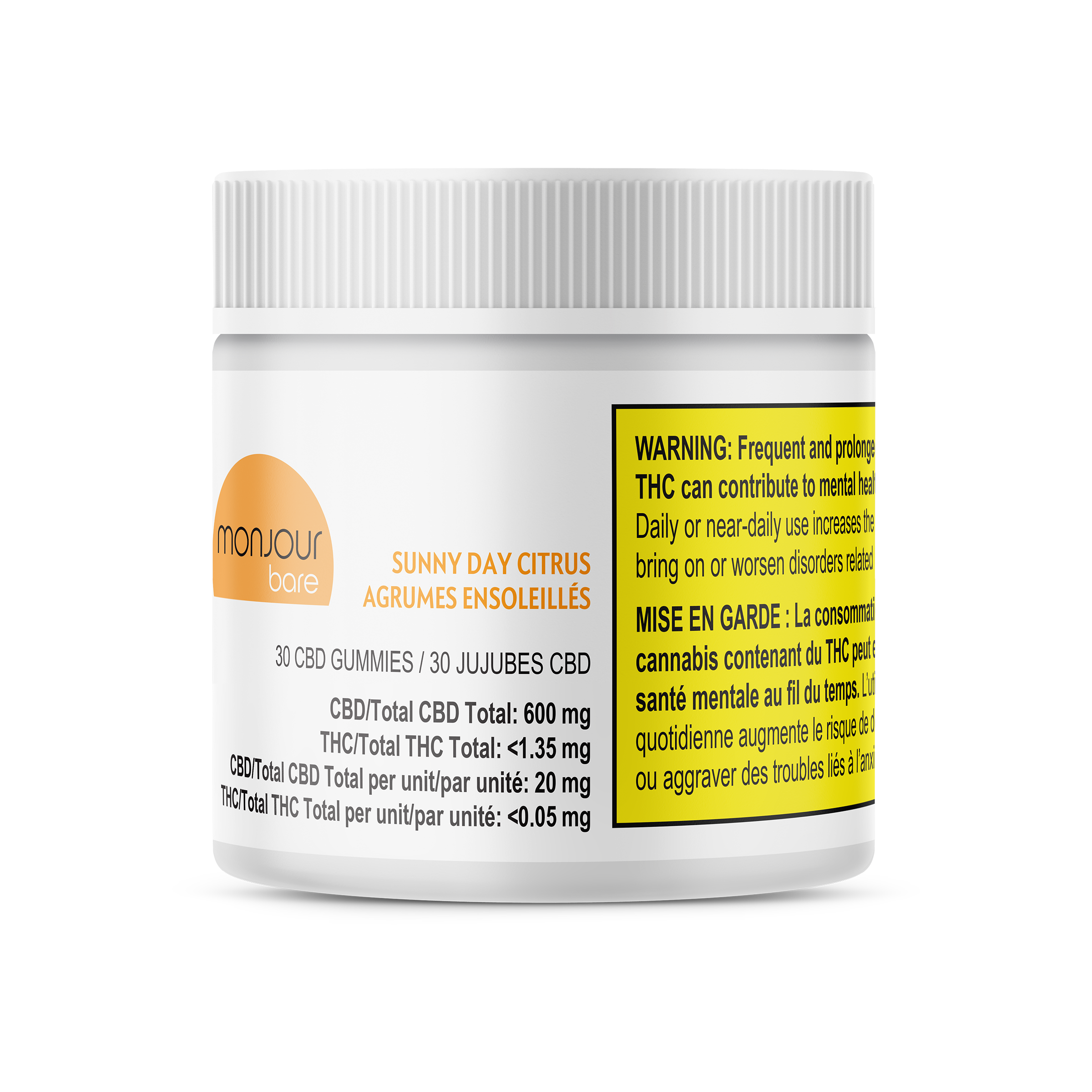 Monjour Monjour Bare, Sunny Citrus Sugar Free Gummies
