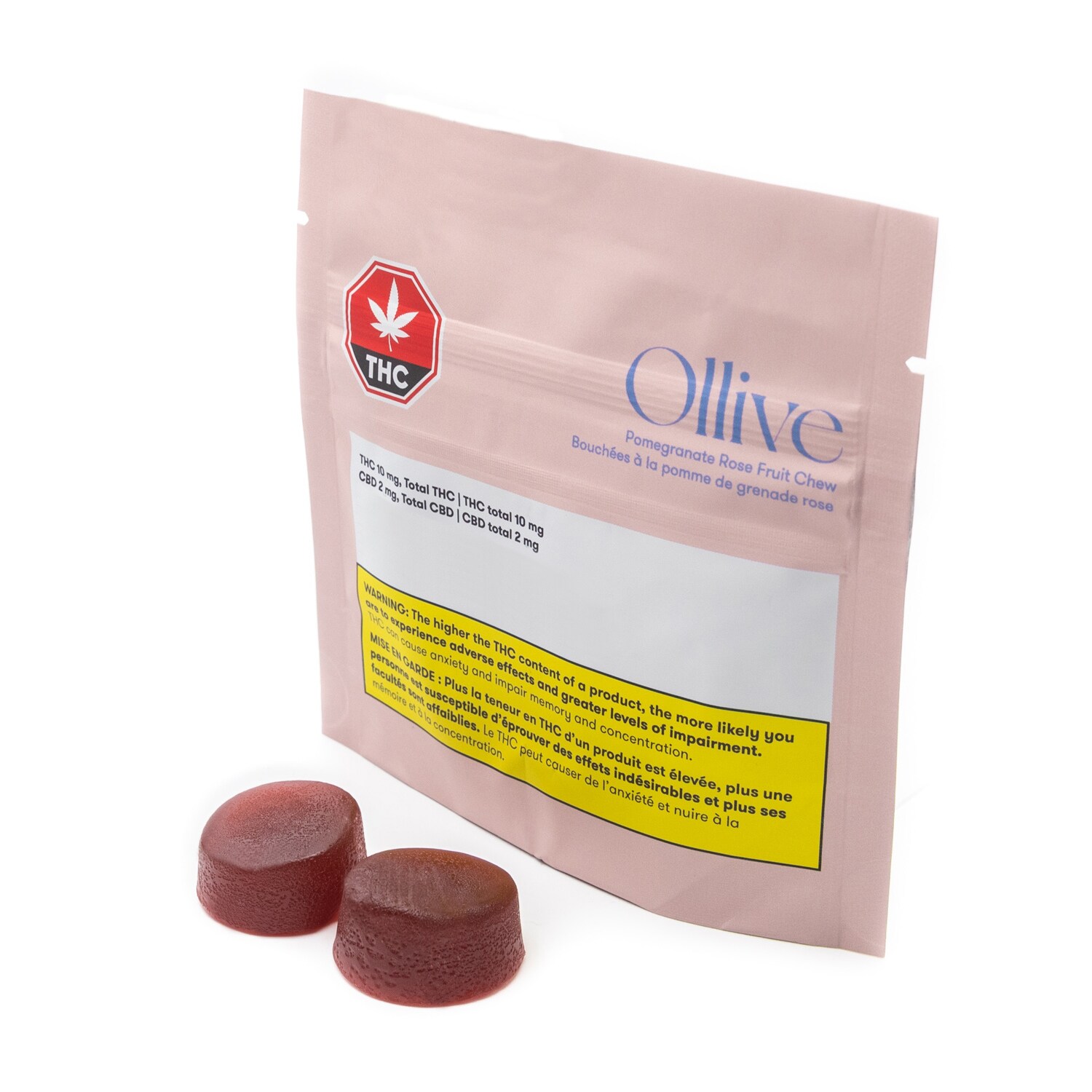 Ollive Ollive Pomegranate Rose THC Fruit Chews
