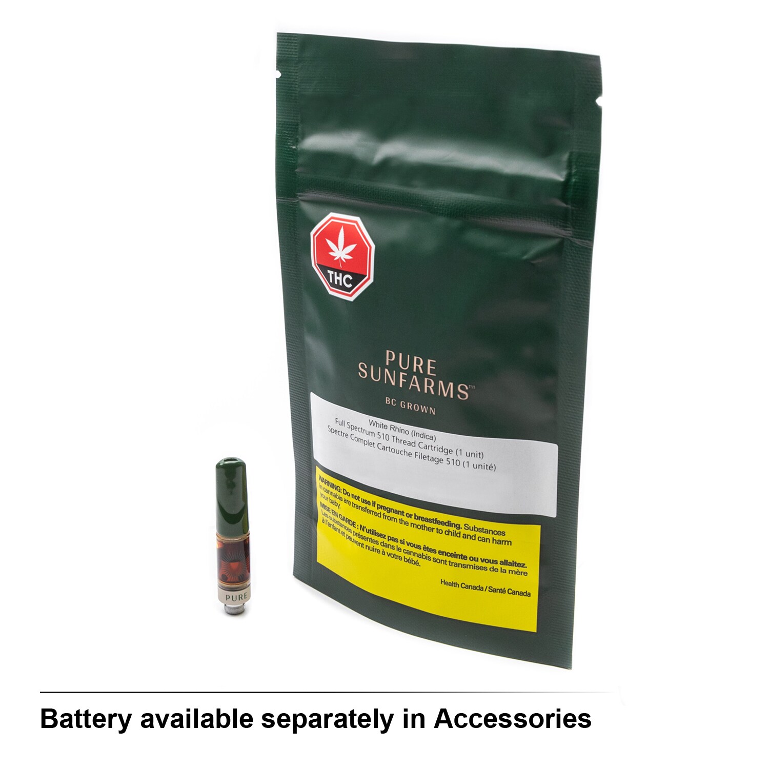 Pure Sunfarms Pure Sunfarms White Rhino 0.5g Vape Cartridge