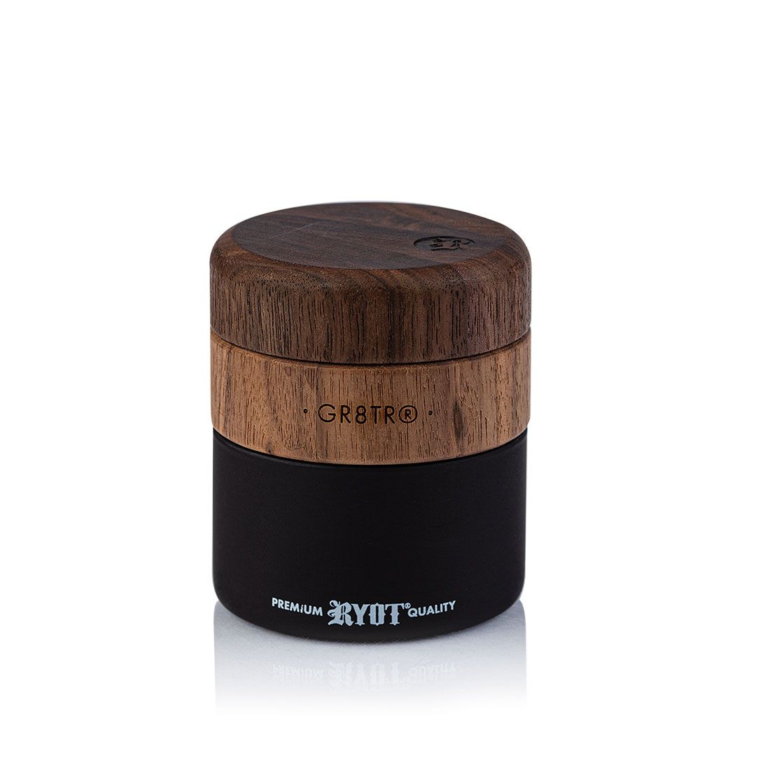 RYOT RYOT - Walnut Wood Top GR8TR with Black Glass Jar Body