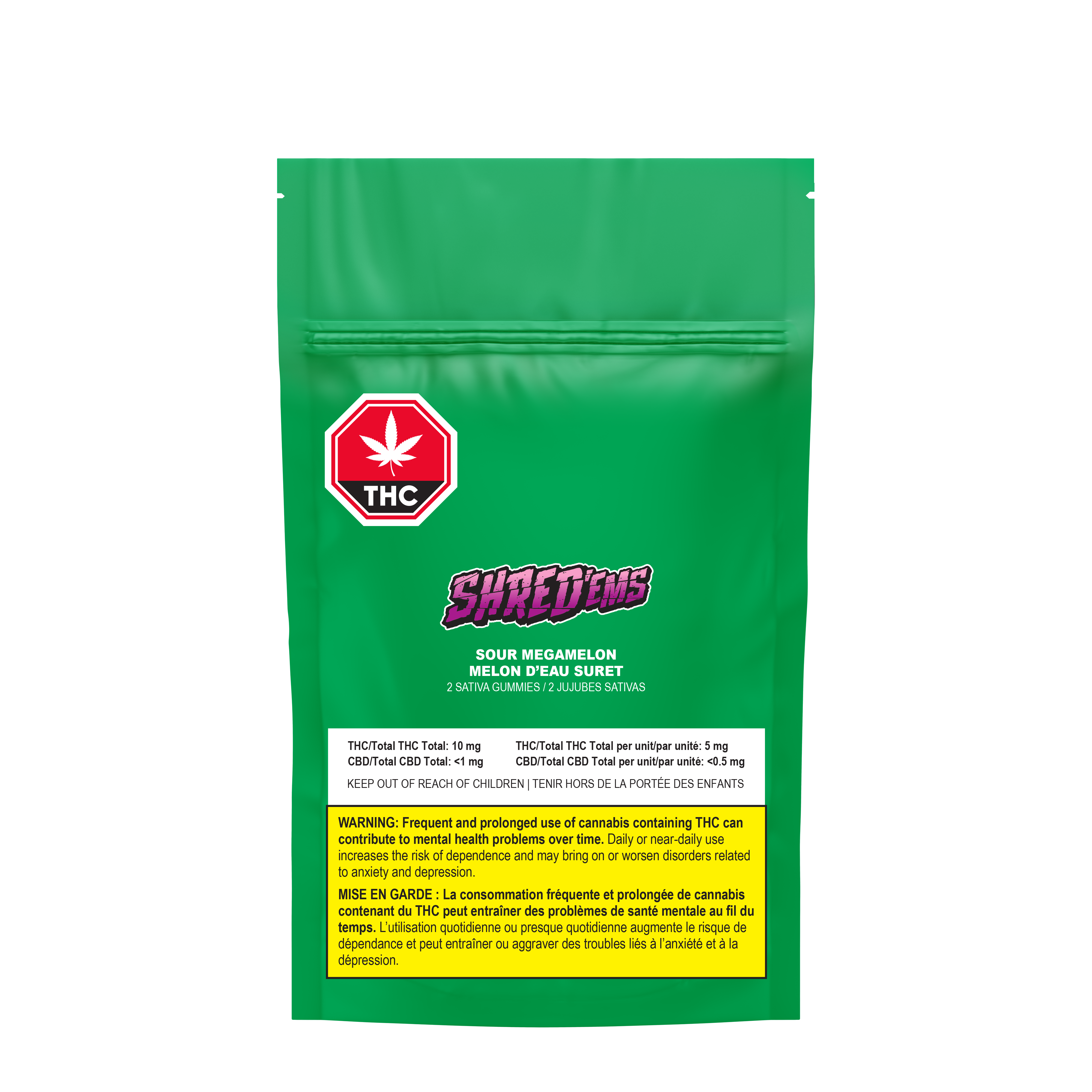 Shred Shred'Ems Sour Megamelon Gummies