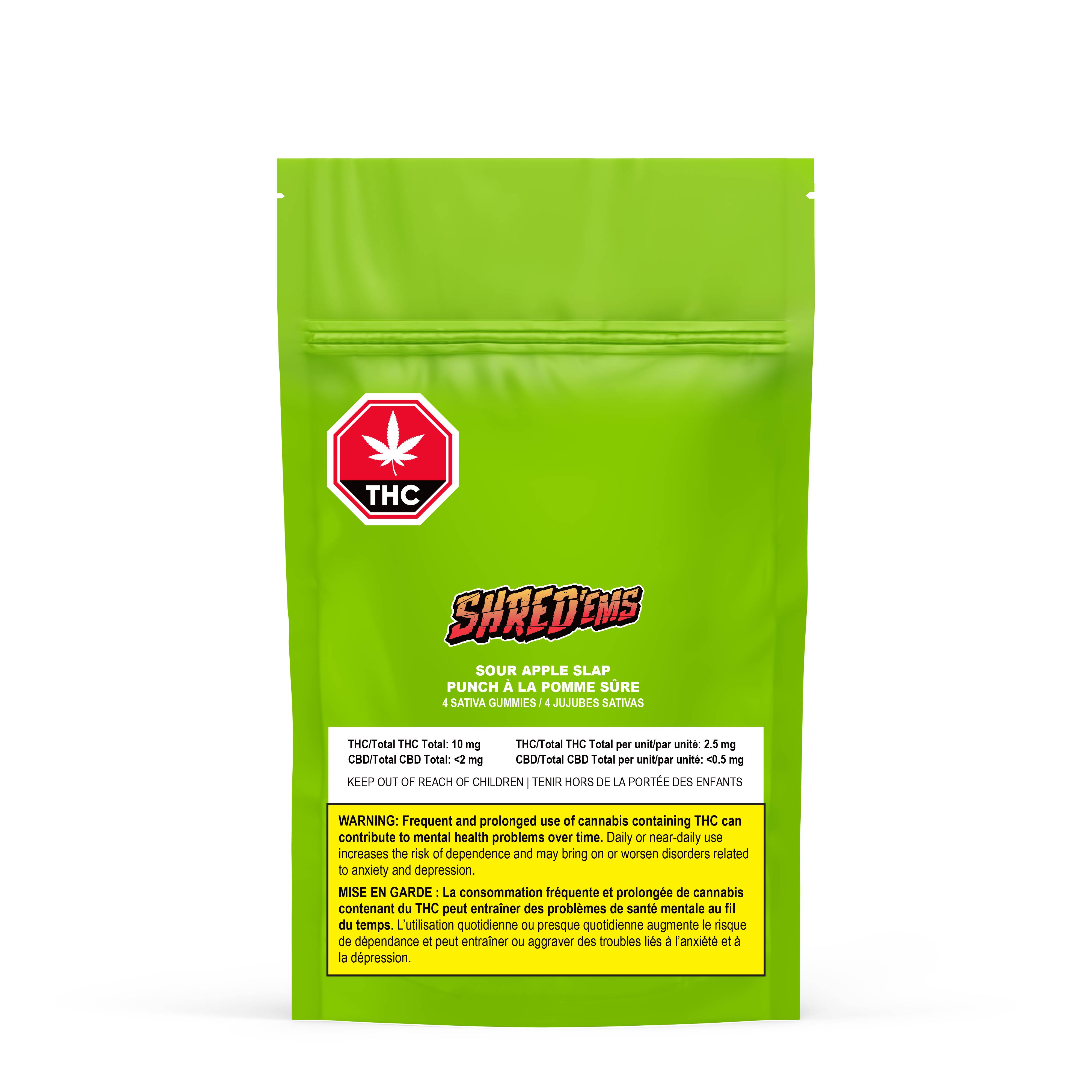 Shred Shred'ems Sour Apple Slap Gummies