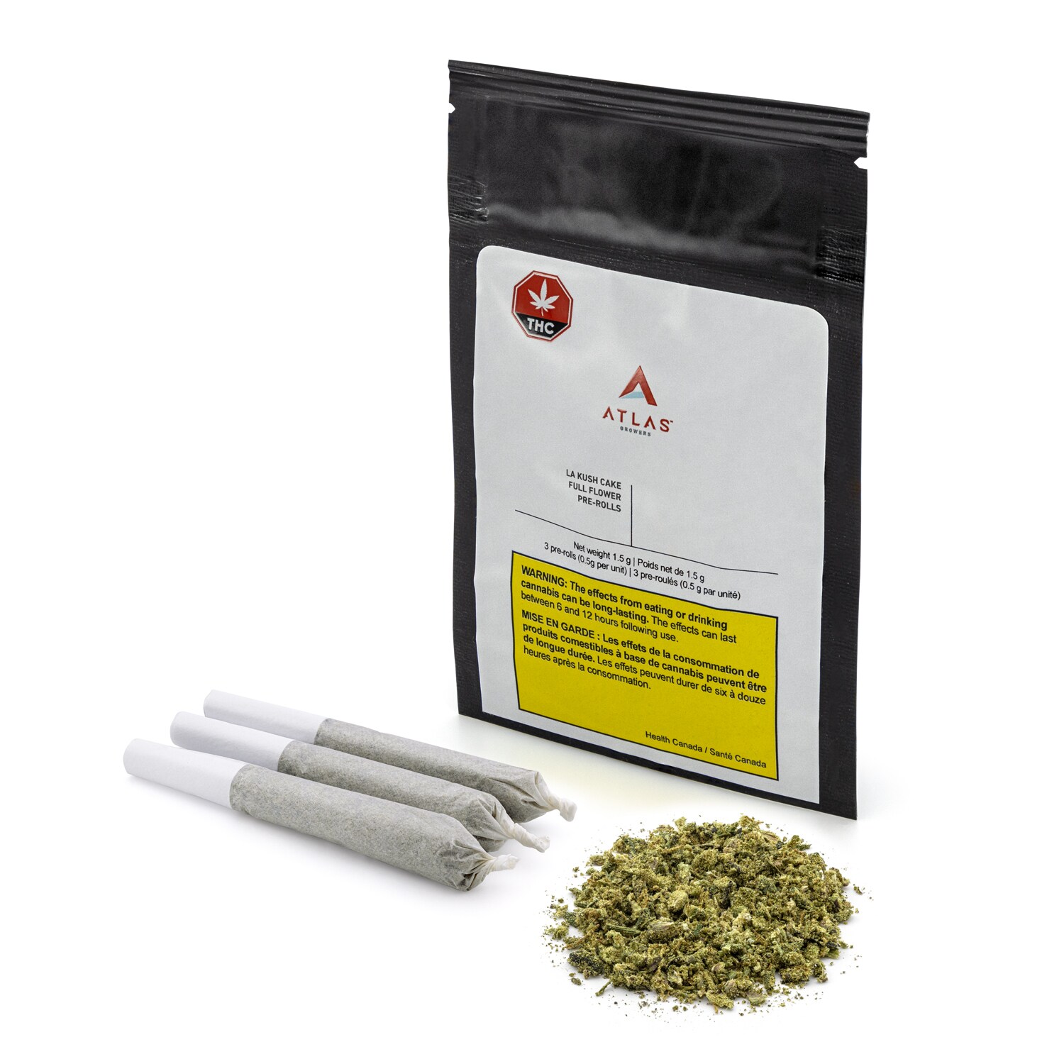 Atlas Growers Atlas Growers LA Kush Cake Full Flower Pre-Rolls (3x0.5g)