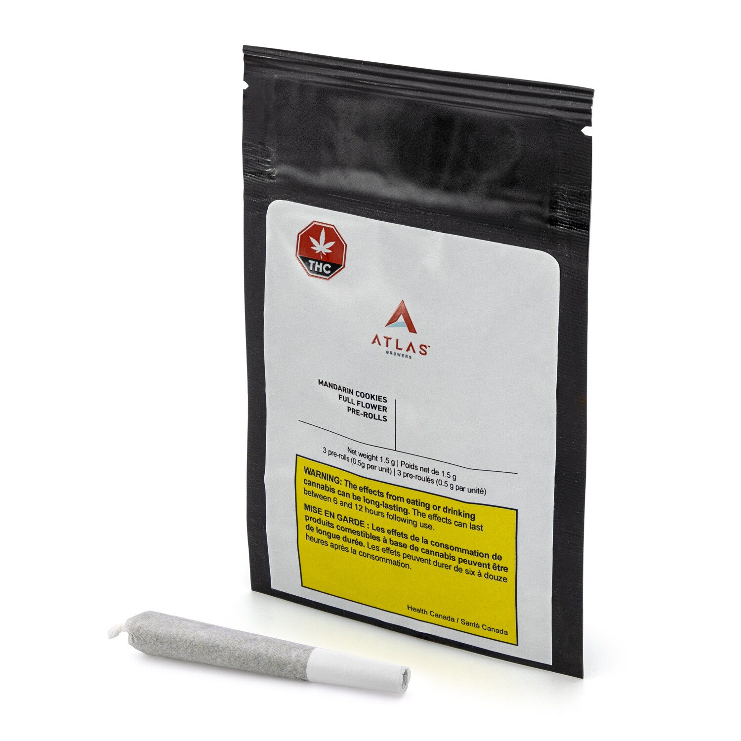 Atlas Growers Atlas Growers Mandarin Cookies Full Flower Pre-Rolls (3x0.5g)
