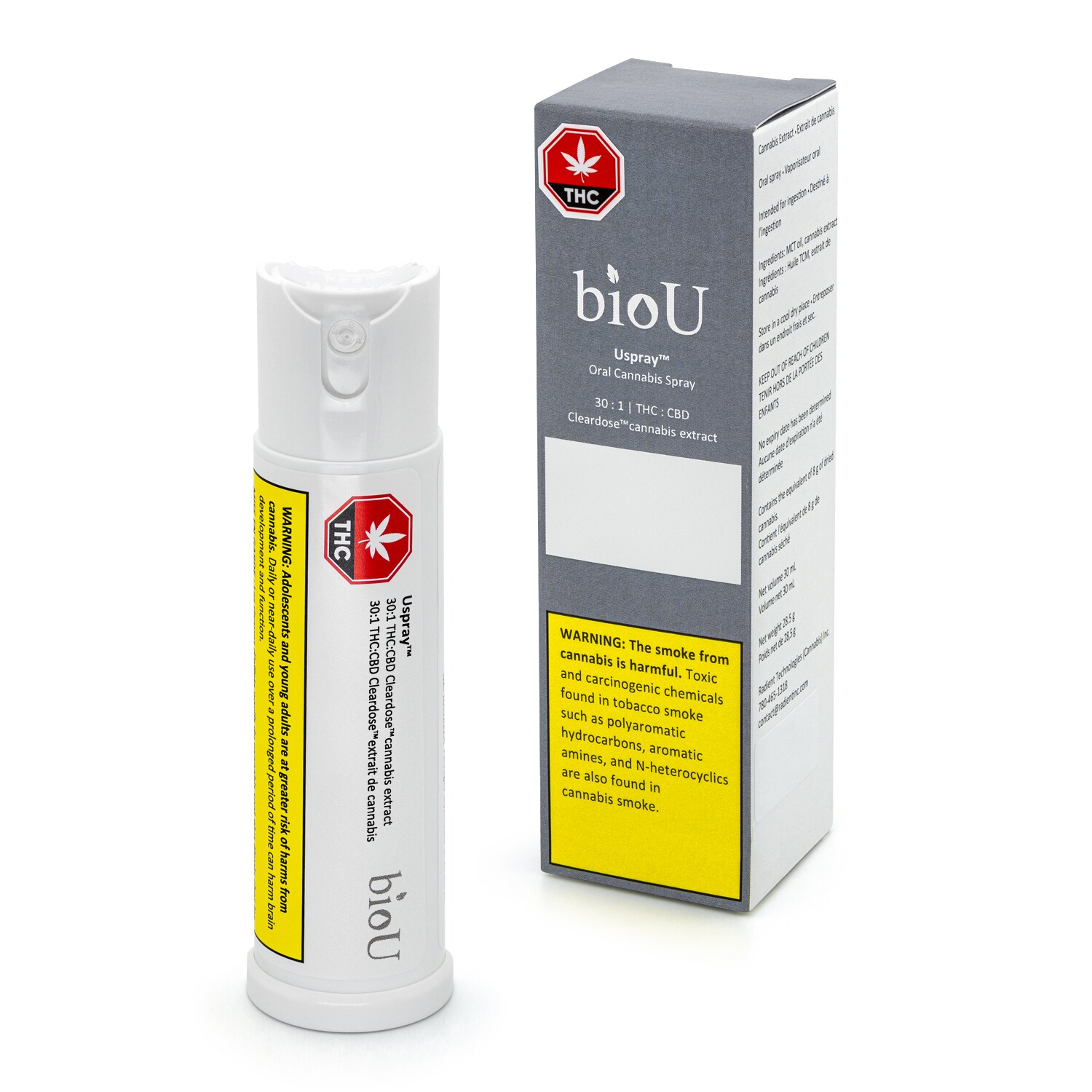 BioU BioU Uspray 30:1 THC Cannabis Oil Spray