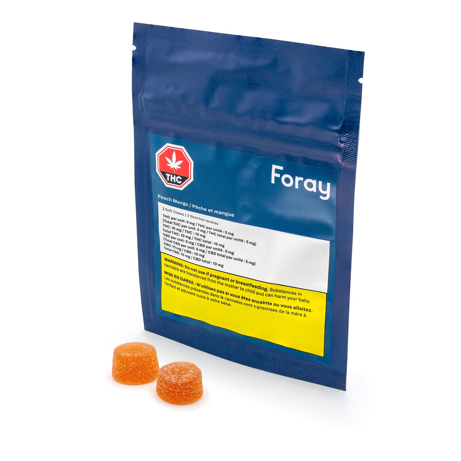 Foray Foray Peach Mango 5mg Soft Chews Edibles (2 pieces)