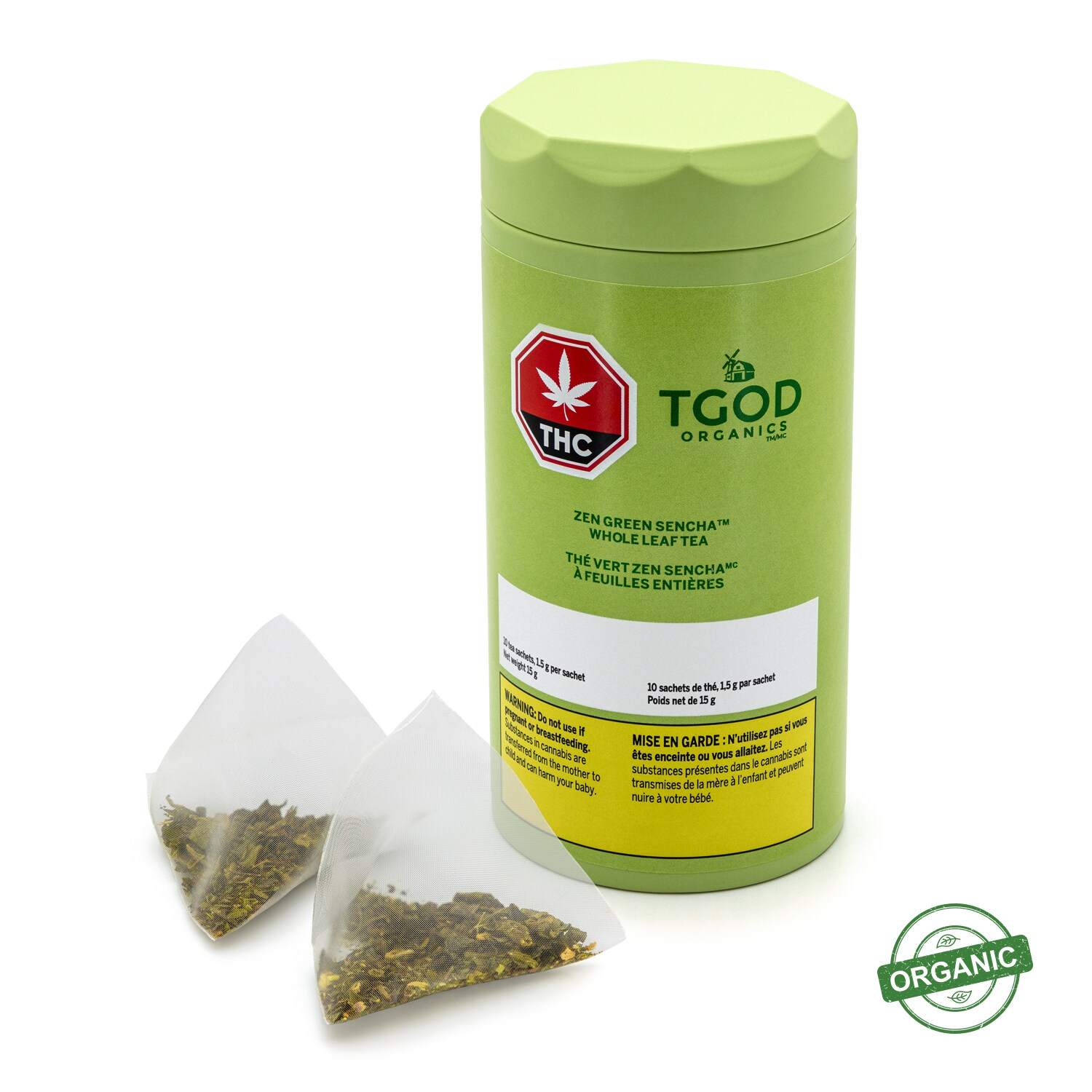 TGOD TGOD Organics Zen Green Sencha CBD Whole Leaf Infused Tea