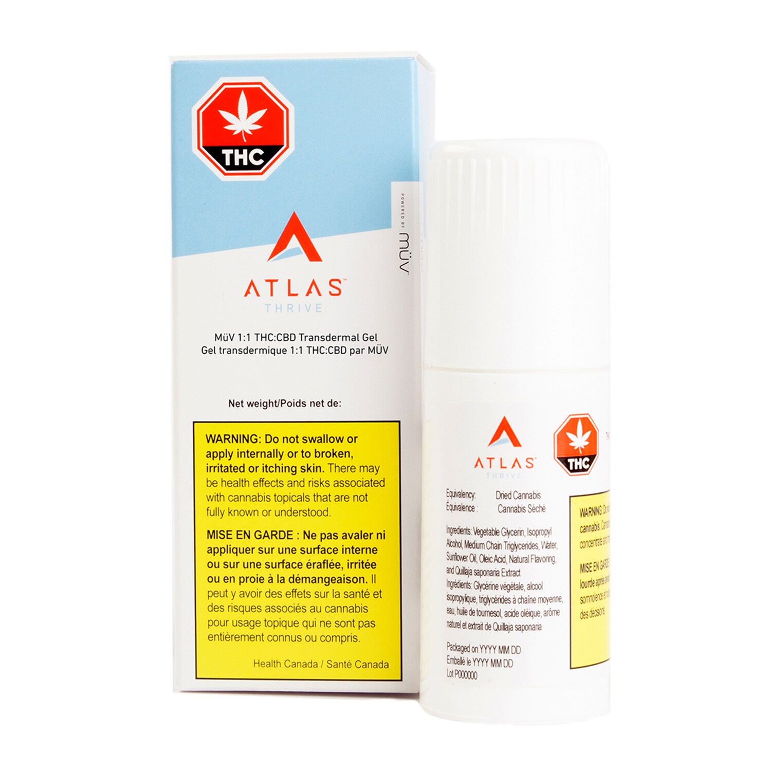 Atlas Thrive Atlas Thrive 1:1 THC:CBD Transdermal Gel