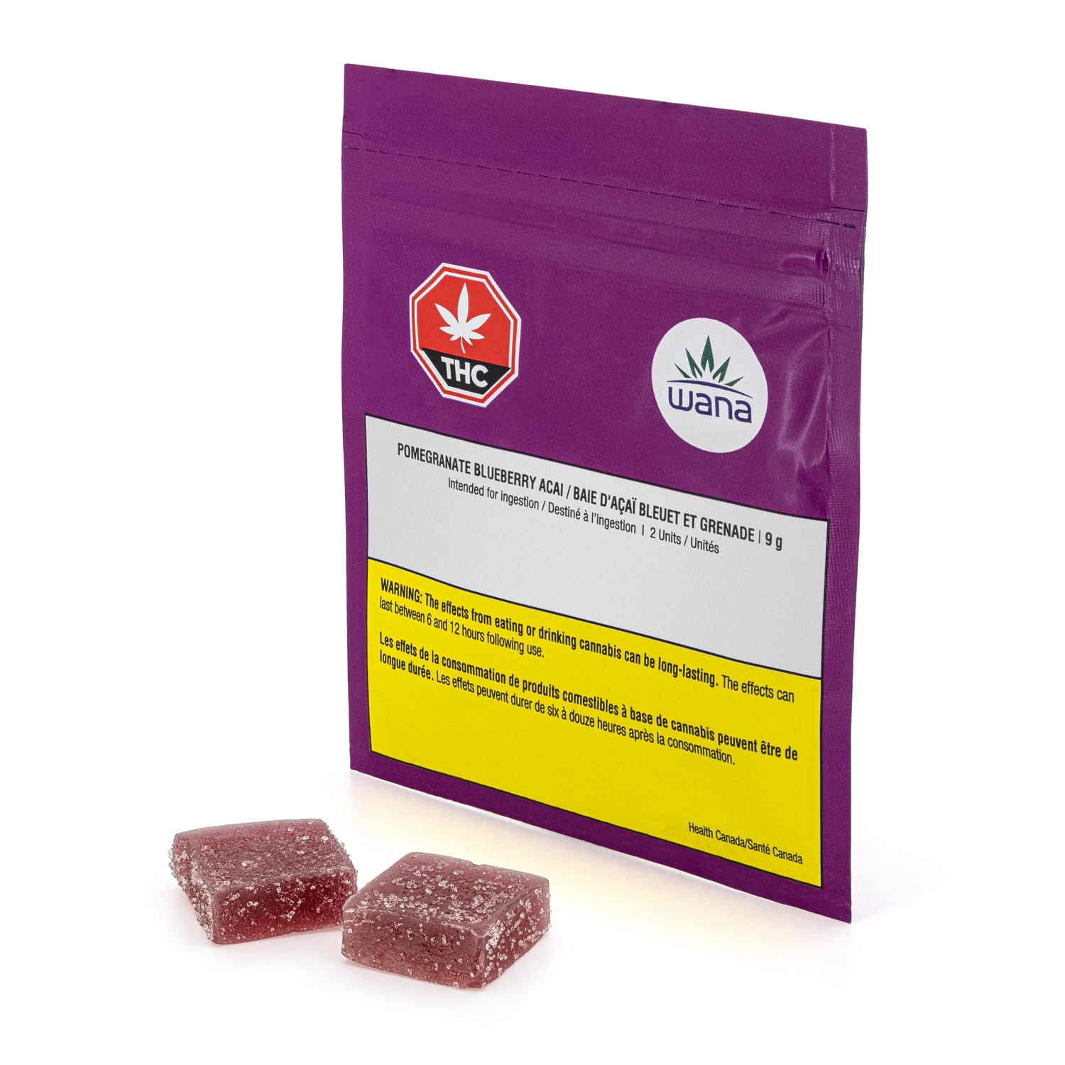 Wana (Indiva) Pomegranate Blueberry Acai 1:5 Sour Gummies by Wana ...