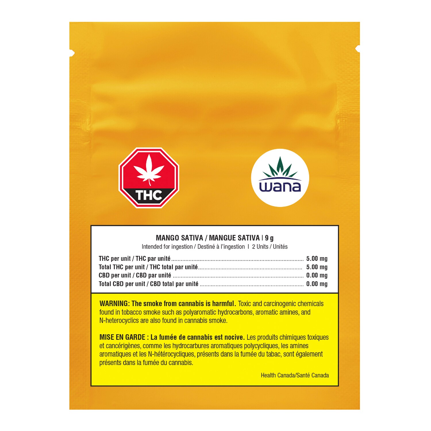 Wana Wana (Indiva) Mango THC Sativa Sour Gummies