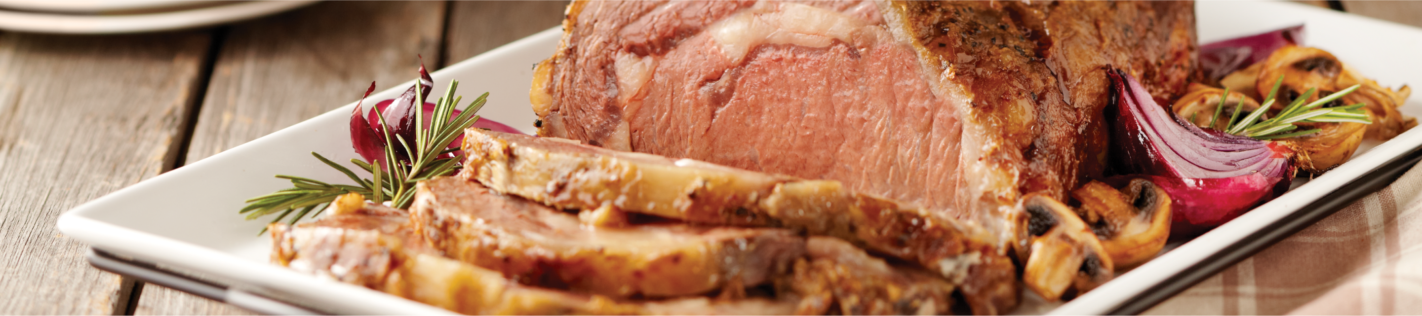 Sliced roast beef on a platter